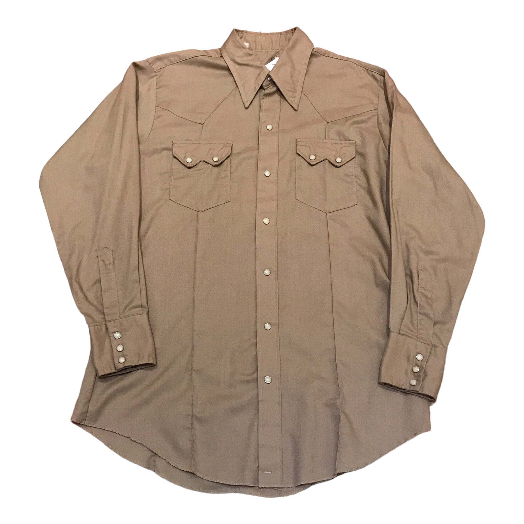 1970s Dee Cee Brand Sawtooth Pocket Pleated Western Shirt Made