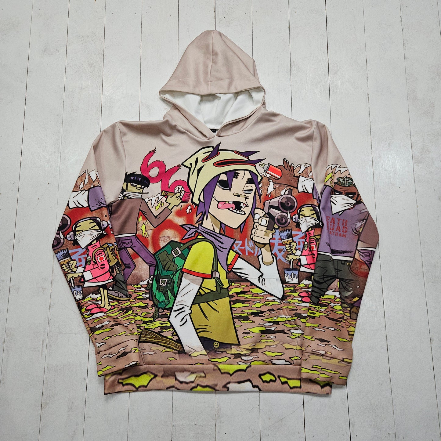 2010s Gorillaz Photo Print Hoodie Sweatshirt Size L