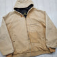 1970s/1980s K-Products Thermal Lined Tan Hooded Work Jacket Made in USA Size L/XL