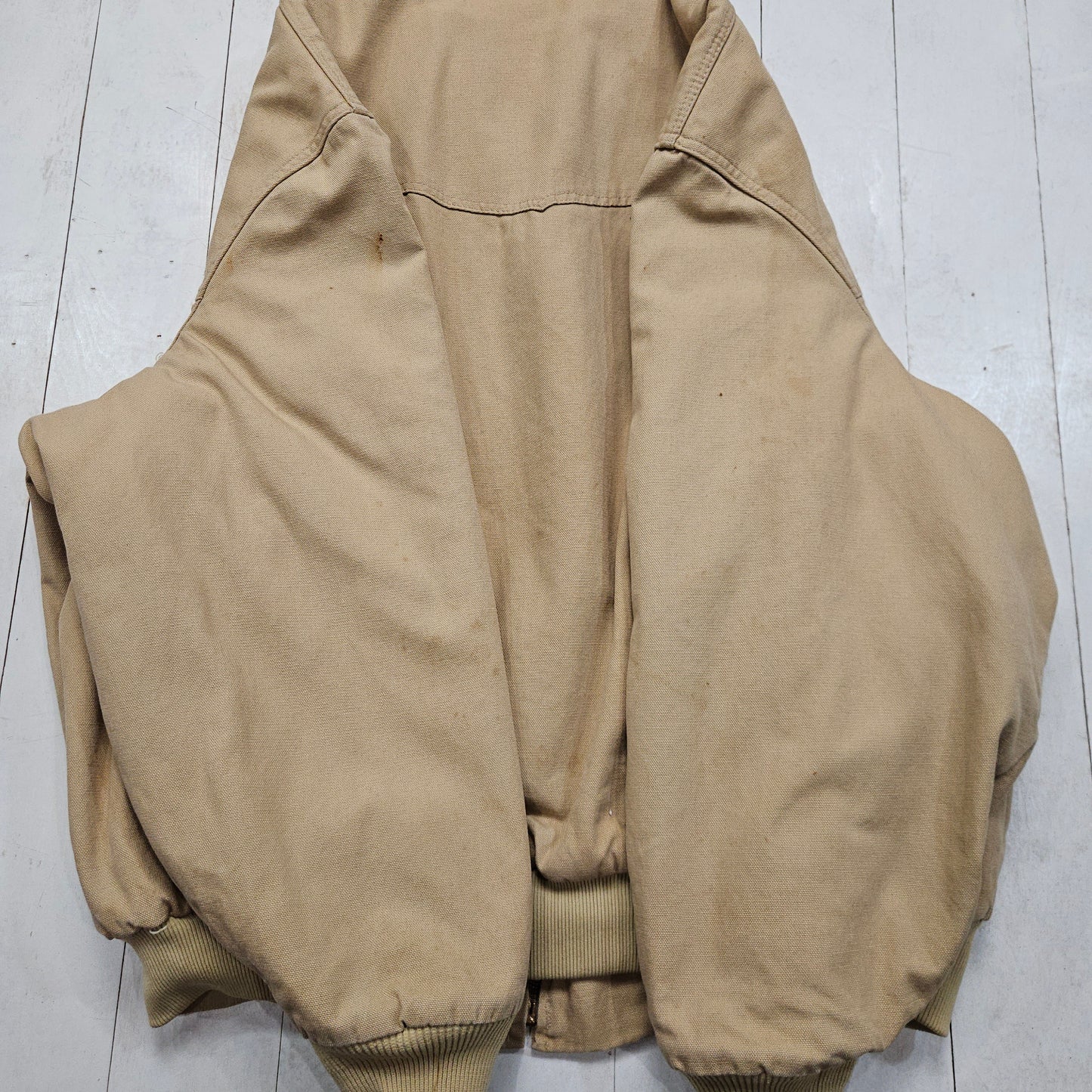 1990s Walls Westernwear Sante Fe Style Tan Blanket Lined Work Jacket Made in USA Size XL/XXL