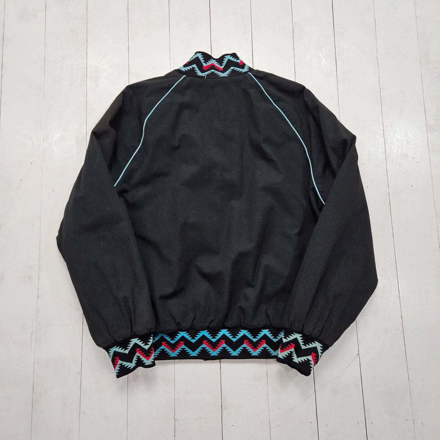 1980s West Ark Southwestern Aztec Style Bomber Jacket Made in USA Size L