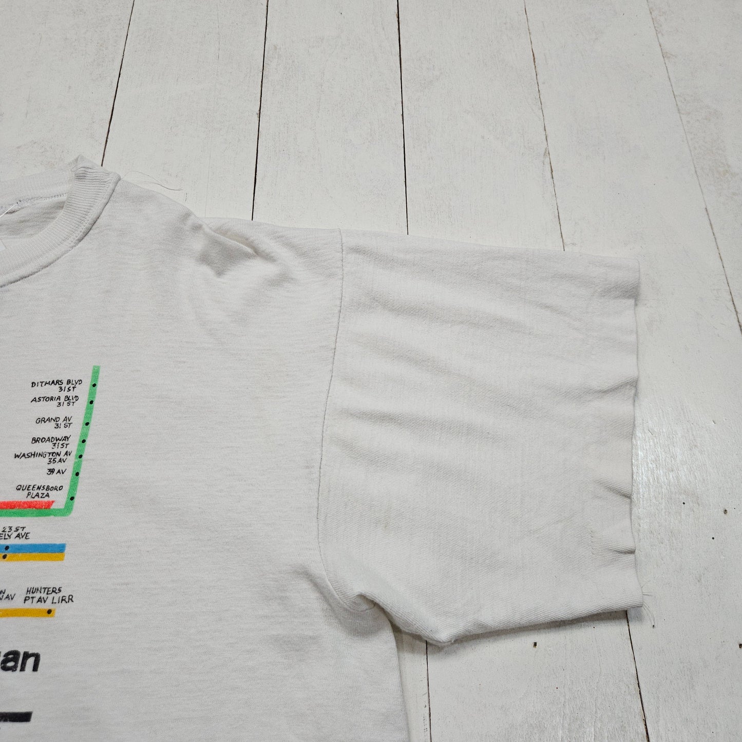 1980s New York City Manhattan Subway Print Souvenir T-Shirt Size M/L