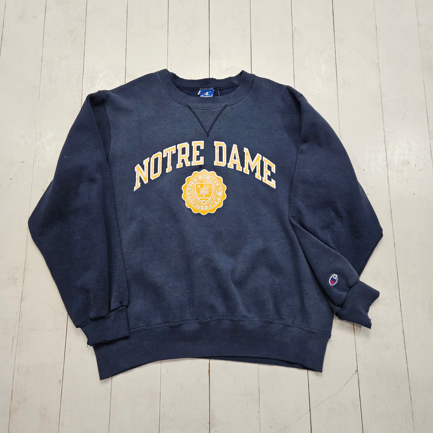 1980s Champion University of Notre Dame Sweatshirt Made in USA Size L