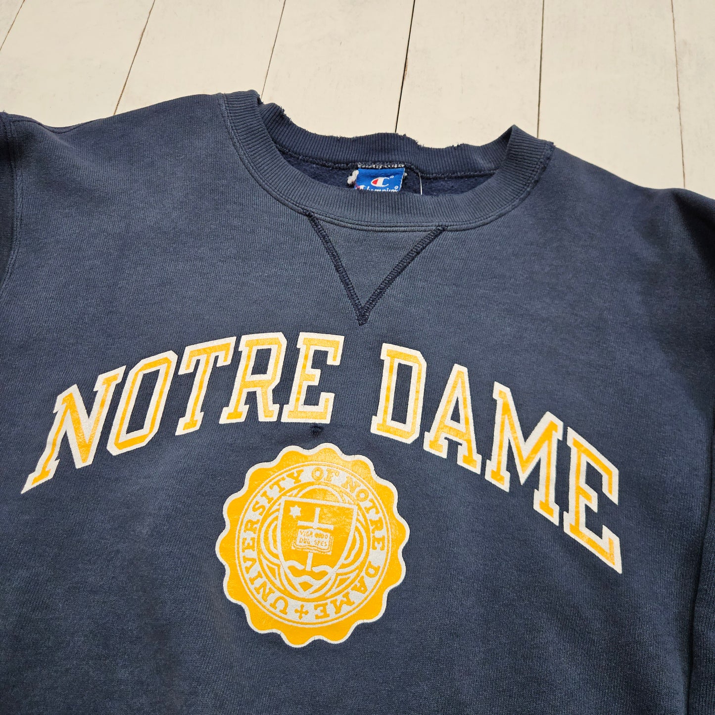 1980s Champion University of Notre Dame Sweatshirt Made in USA Size L