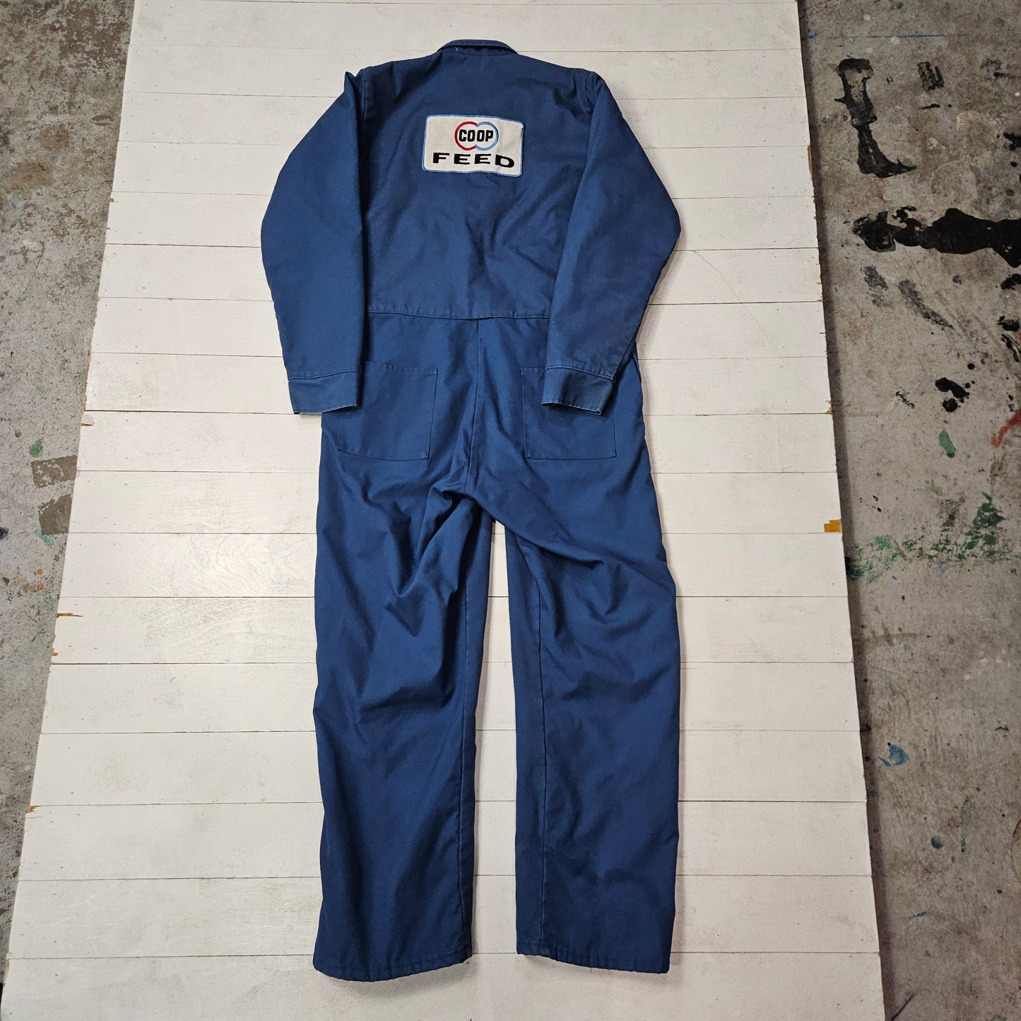 1970s Protexall Insulated Coveralls Co-Op Feed Patches "Ron" Made in USA Size L