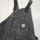 2000s Y2K Carhartt Faded Black Double Knee Overalls Size 43x29