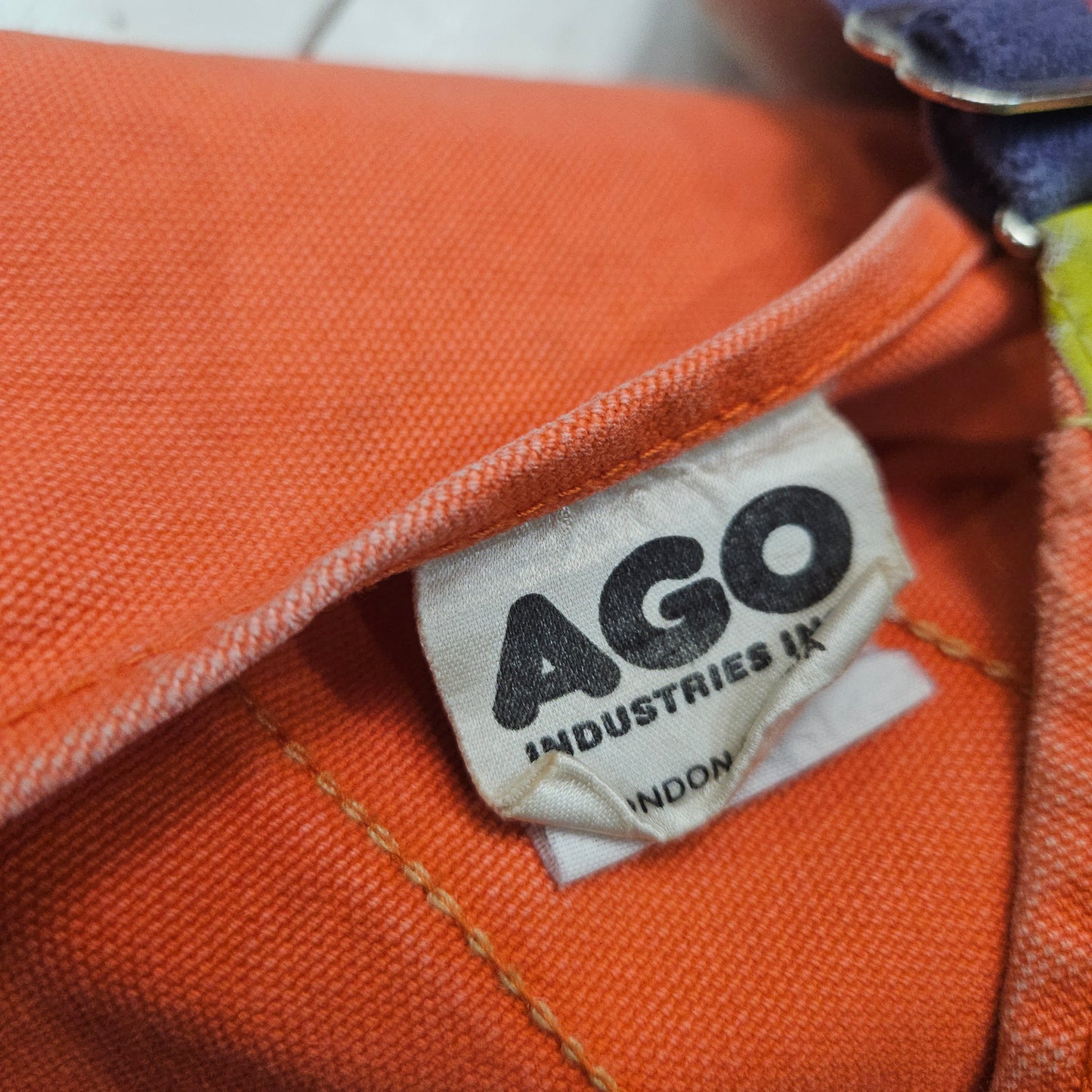 1980s/1990s AGO Industries Orange High Visibility Construction Overalls Made in Canada Size 44x30