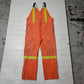 1980s/1990s AGO Industries Orange High Visibility Construction Overalls Made in Canada Size 44x30