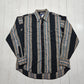 1980s/1990s Wrangler Striped Extra Long Tails Snap Closure Western Shirt Size XL