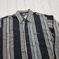 1980s/1990s Wrangler Striped Extra Long Tails Snap Closure Western Shirt Size XL