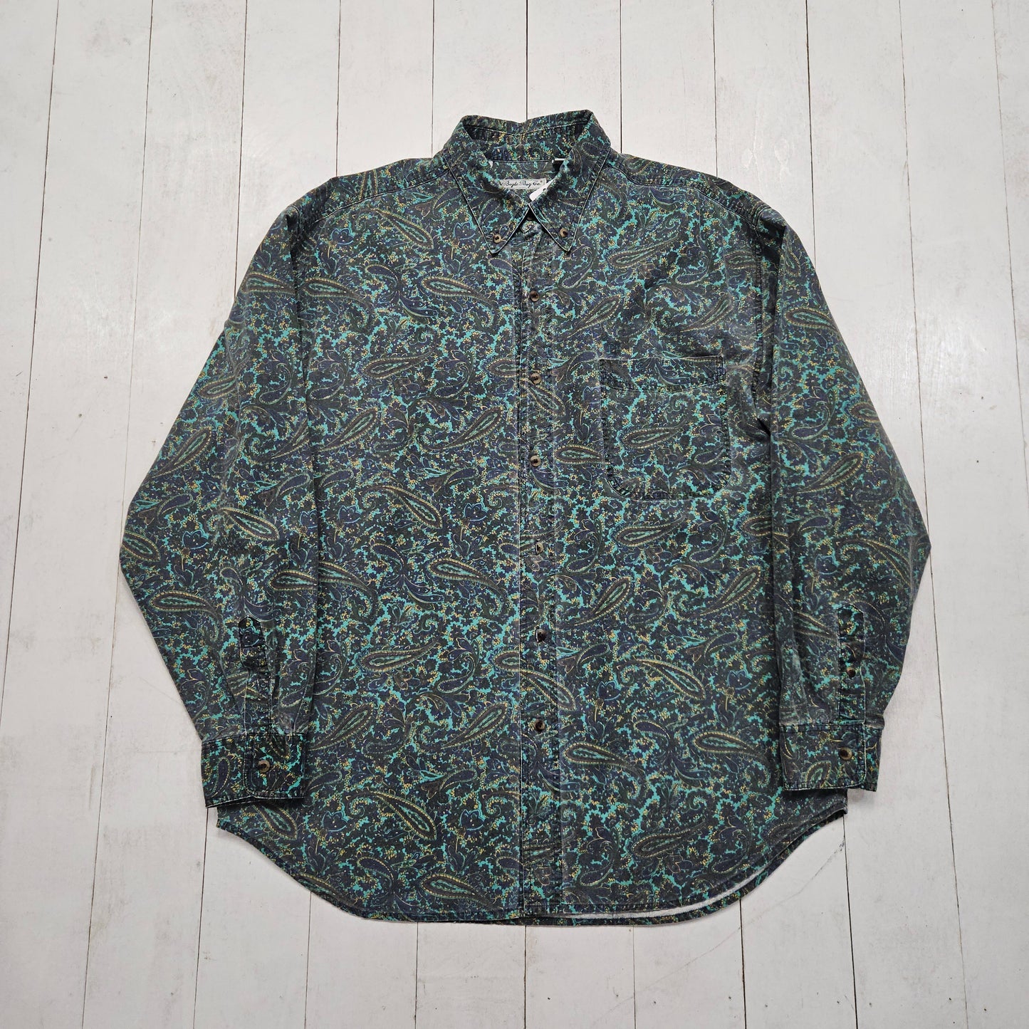 1980s/1990s Bugle Boy Paisley Print Button Down Shirt Size L/XL