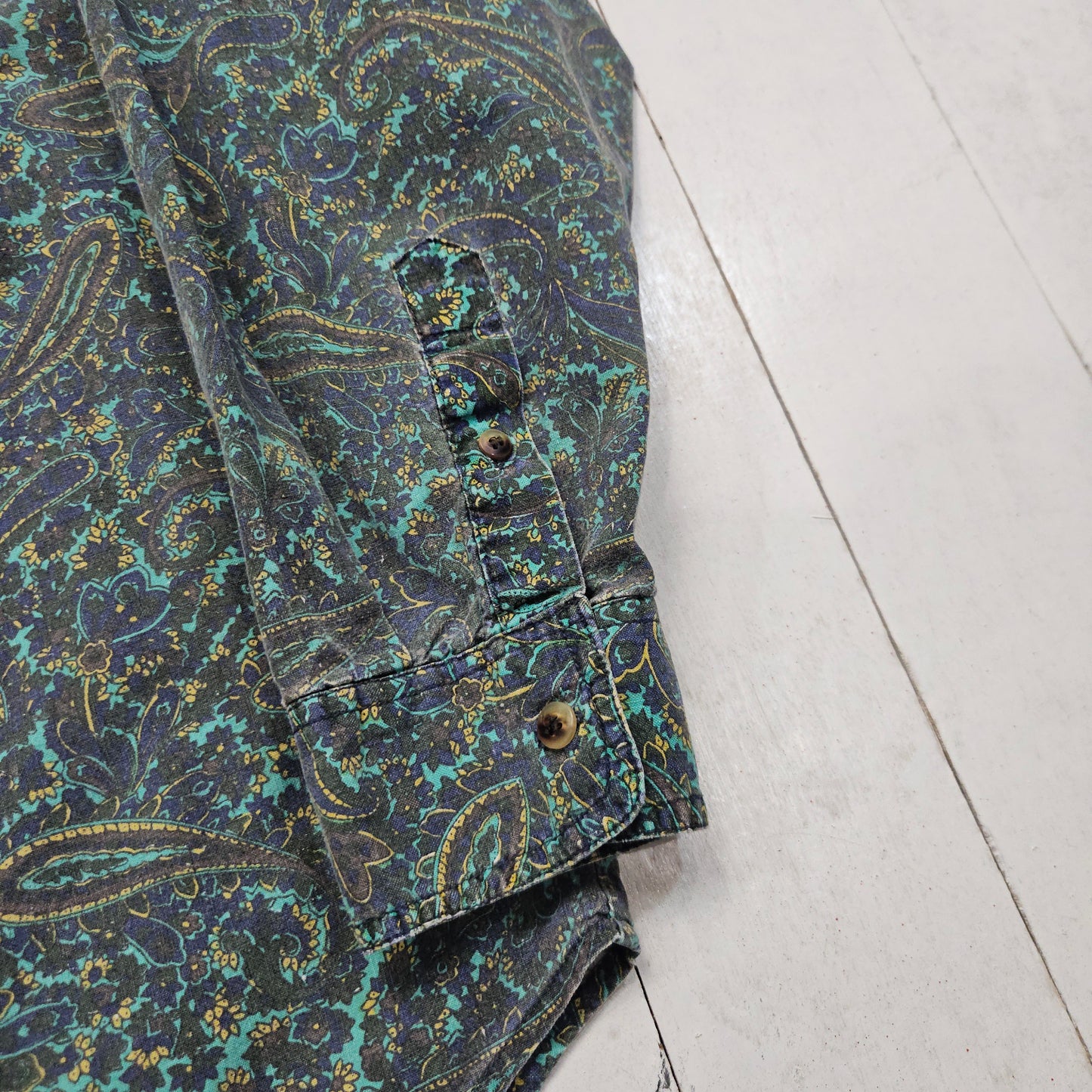 1980s/1990s Bugle Boy Paisley Print Button Down Shirt Size L/XL