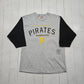 1990s 1994 Team Rate Long Gone MLB Cooperstown Collection Pittsburgh Pirates 1960 Championship 3/4 Sleeve T-Shirt Made in USA Size L