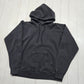 1990s/2000s Y2K Hanes Ultimate Cotton Faded Black Hoodie Sweatshirt Size S