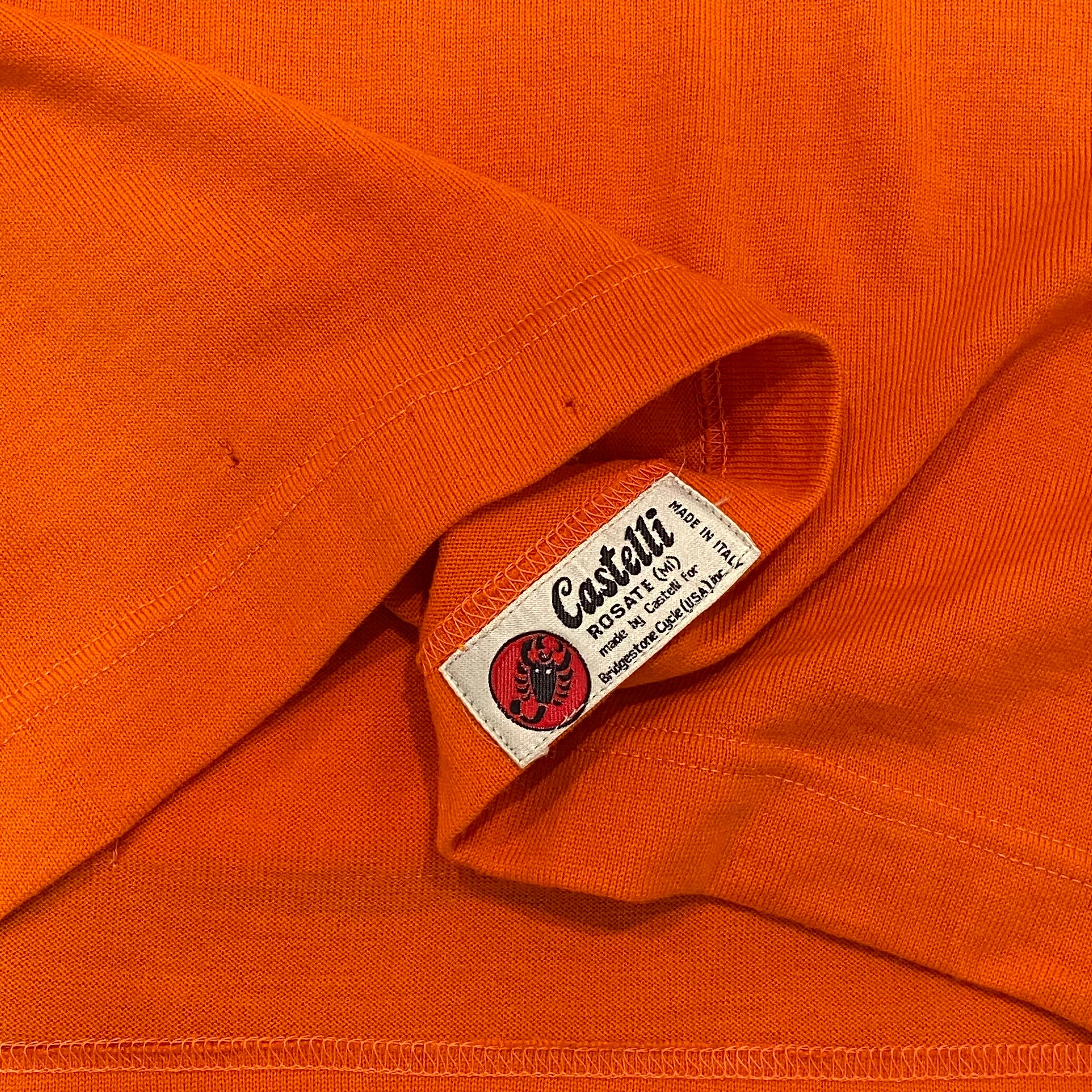 1990s Castelli Bridgestone Orange Long Sleeve Cycling Jersey Size