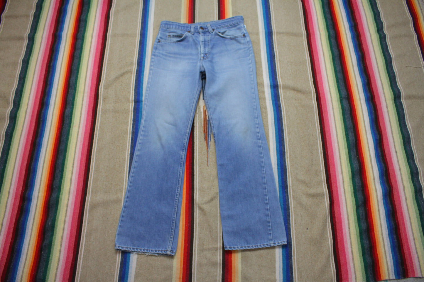 1970s Levi's Orange Tab 517 Faded Blue Denim Jeans Made in USA Size 31x31