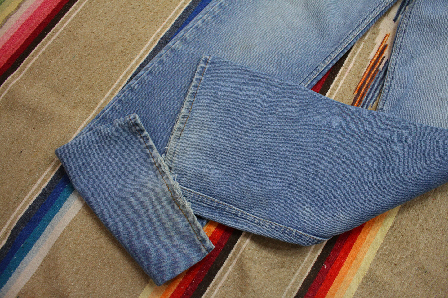 1970s Levi's Orange Tab 517 Faded Blue Denim Jeans Made in USA Size 31x31