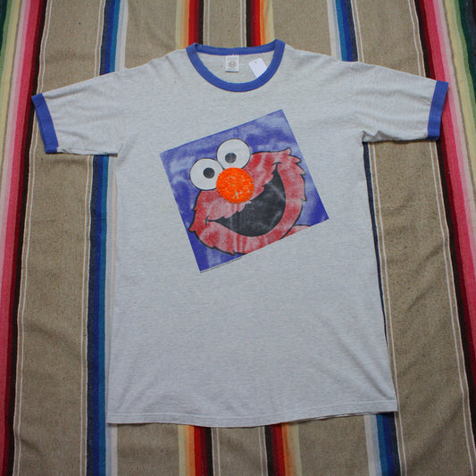 1990s Heatland Sesame Street Elmo Ringer T-Shirt Made in USA Size L
