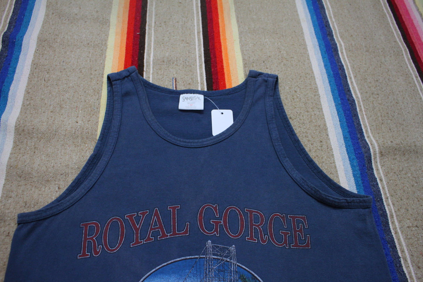 1990s San Segal Royal Gorge Suspension Bridge Tank Top T-Shirt Made in USA Size M