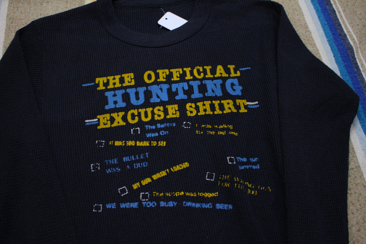 1990s Official Hunting Excuse Thermal Long Sleeve T-Shirt Size S