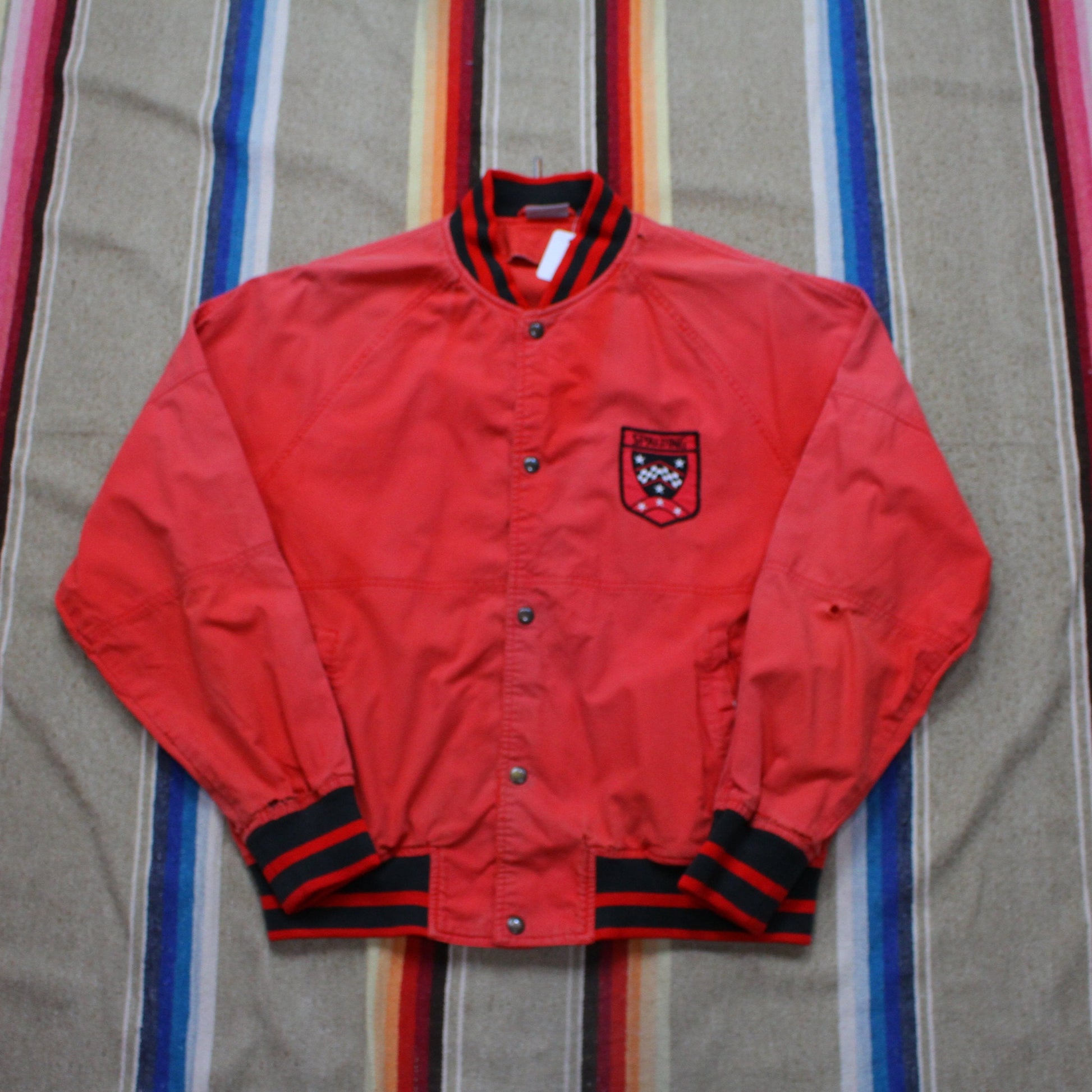 1980s/1990s Distressed Spalding Cotton Bomber Jacket Size L