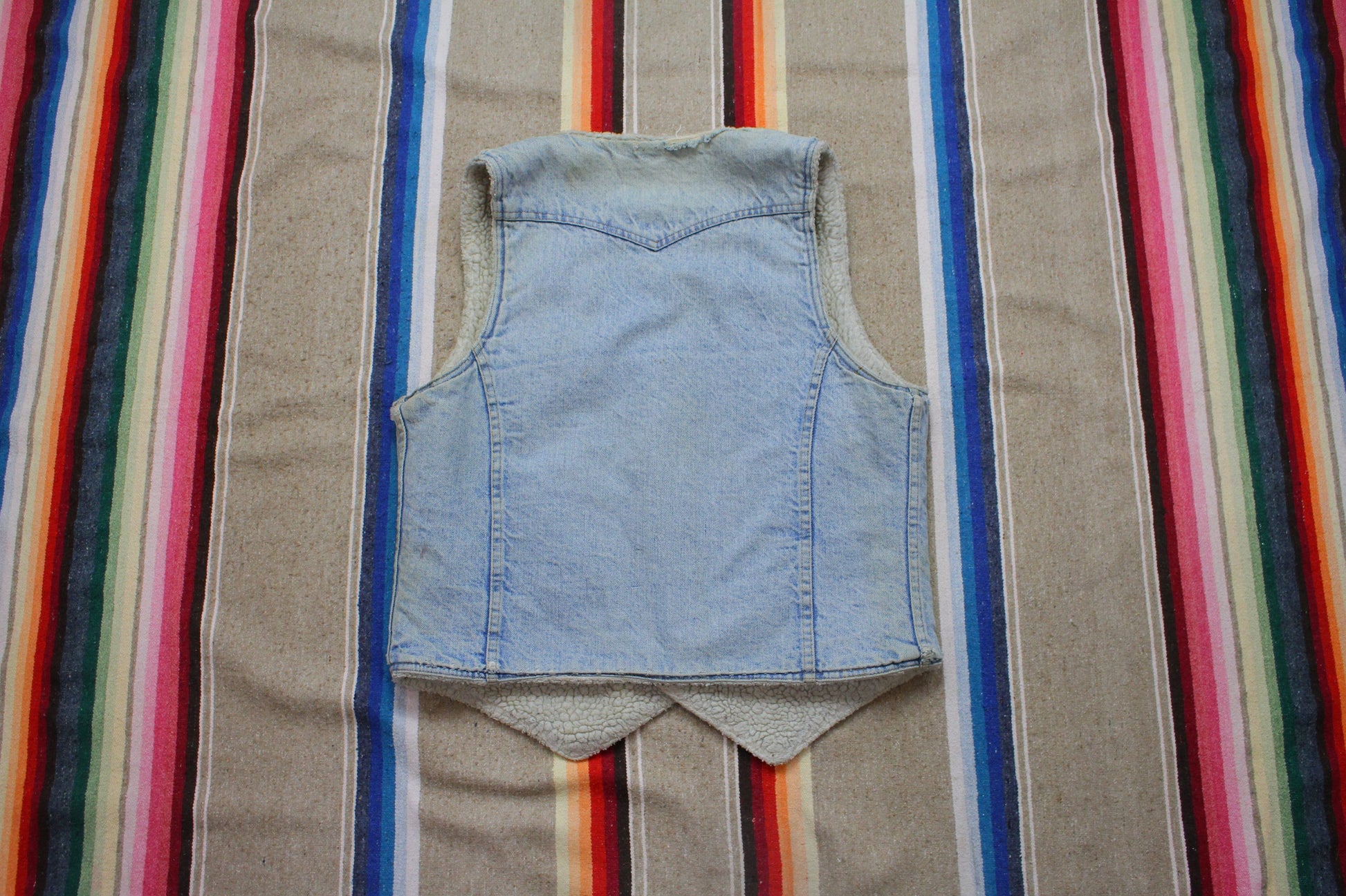 1970s/1980s Heavily Distressed Levi's Sherpa Vest Size M/L
