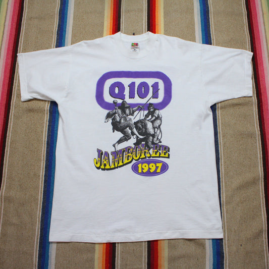 1990s 1997 Fruit of the Loom Q101 Jamboree Music Festival Concert T-Shirt Size XL