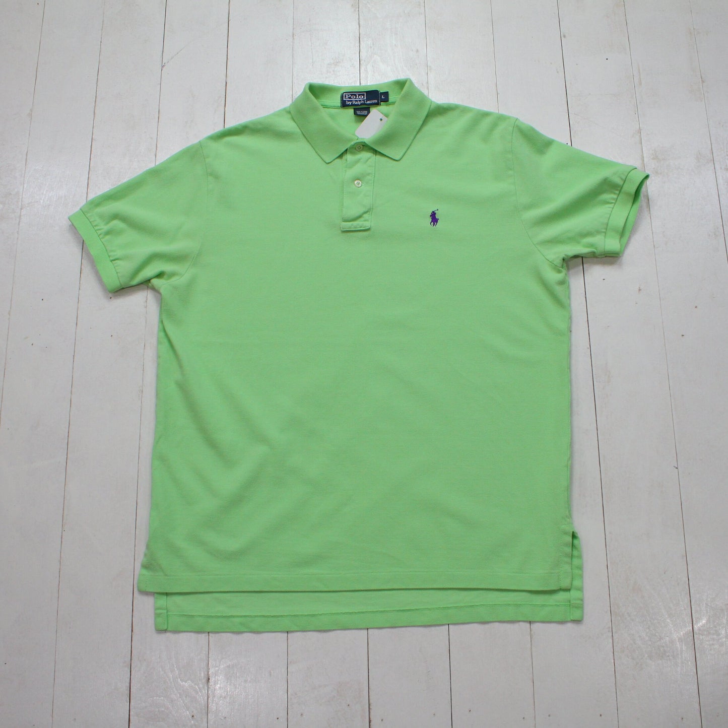 2000s Polo Ralph Lauren Light Green Polo Shirt Size L