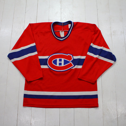 1990s CCM Maska Montreal Canadiens Hockey Jersey Made in Canada Size S
