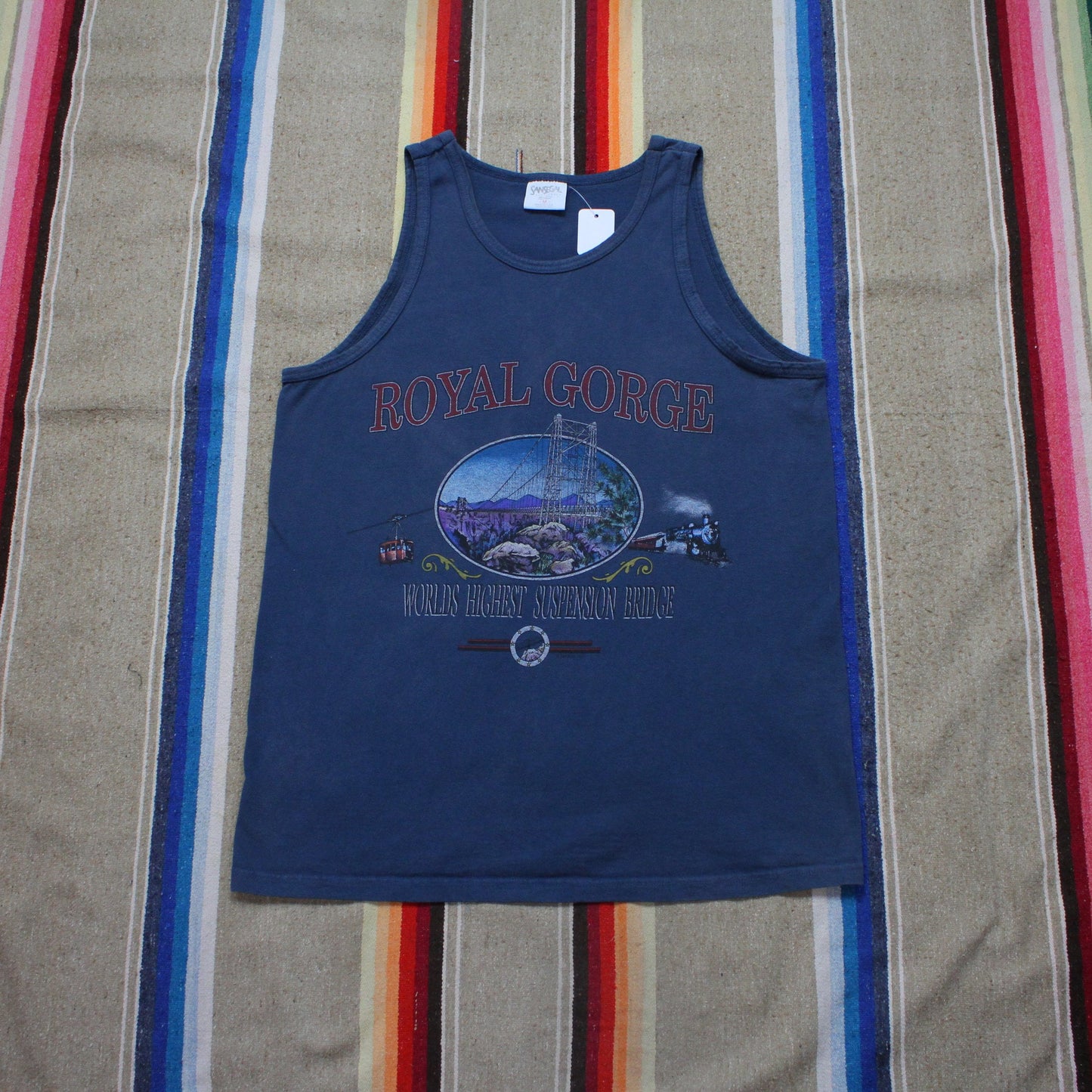 1990s San Segal Royal Gorge Suspension Bridge Tank Top T-Shirt Made in USA Size M