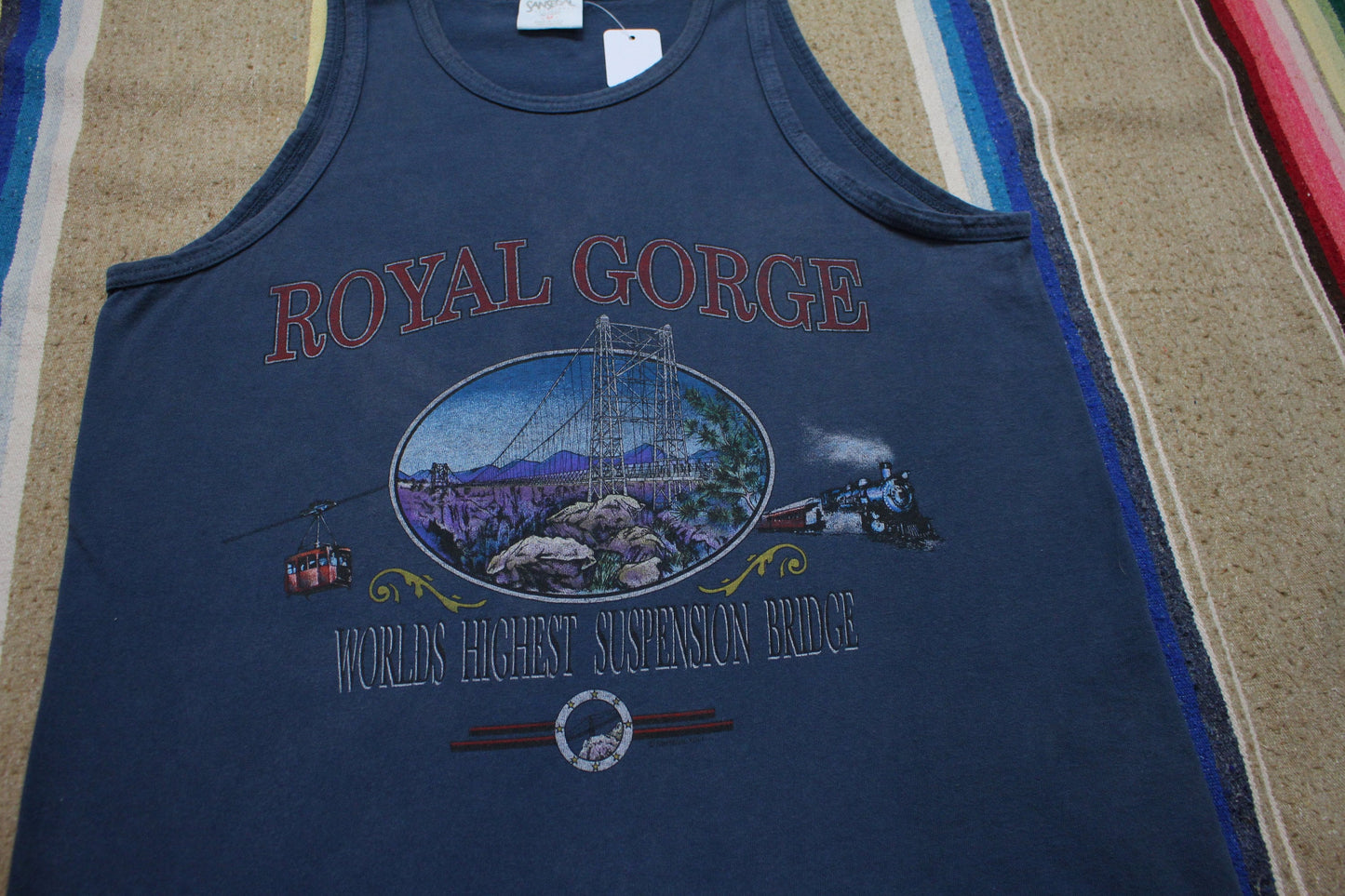 1990s San Segal Royal Gorge Suspension Bridge Tank Top T-Shirt Made in USA Size M