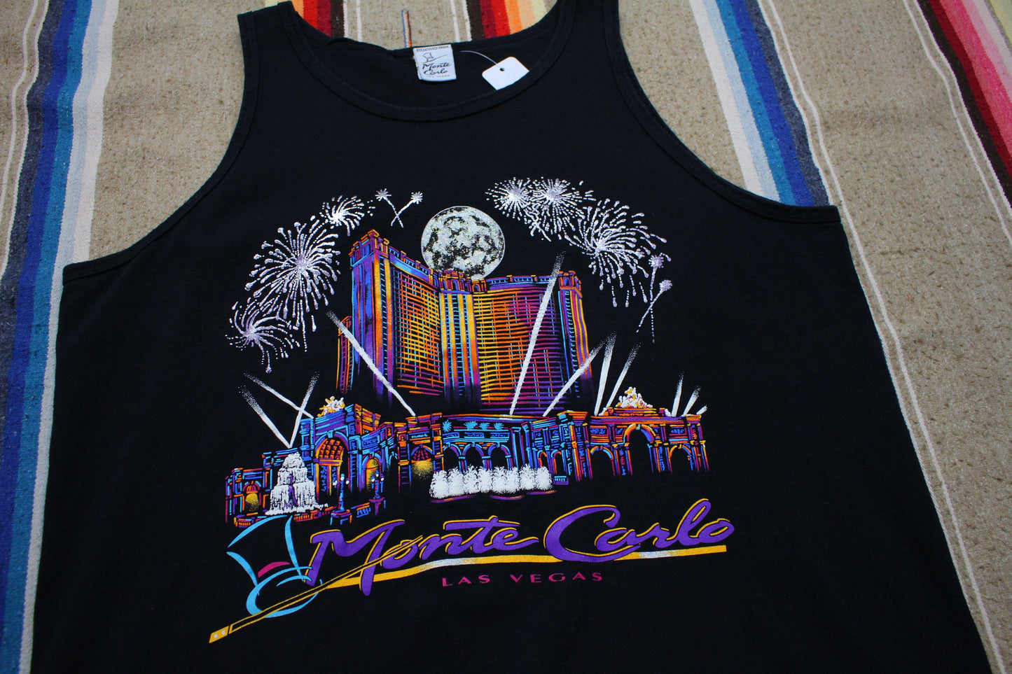 1990s Monte Carlo Casino Las Vegas Tank Top T-Shirt Made in USA Size L