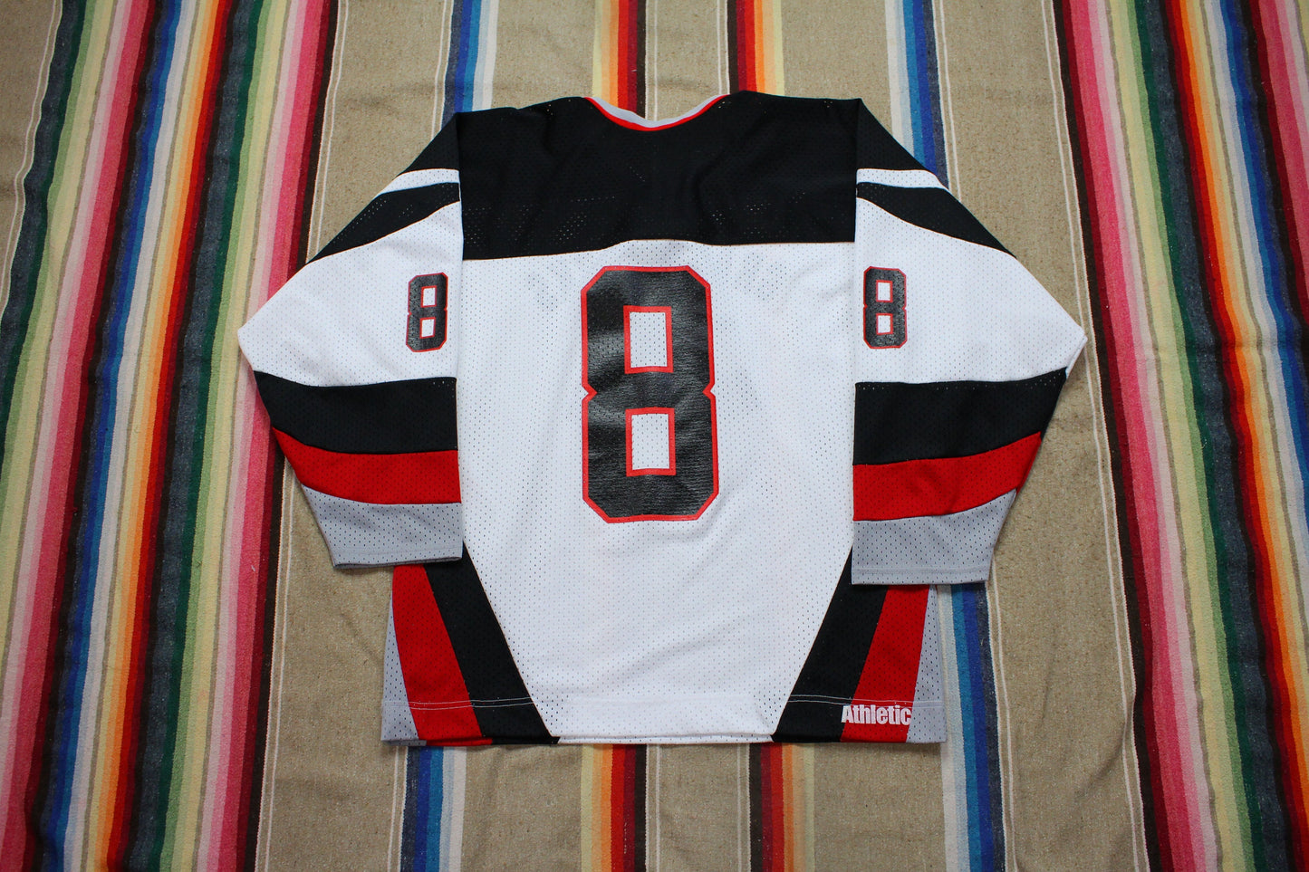 2000s Grand Forks Red River Highschool Roughriders Hockey Jersey Made in USA Size L/XL