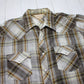 1980s Sage Sportswear Brown Plaid Shortsleeve Western Shirt Size L