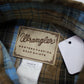 2010s Wrangler Blue/Brown Plaid Sawtooth Pocket Shortsleeve Western Shirt Size M