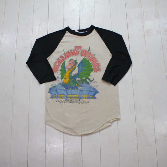 1980s 1981 The Rolling Stones Dragon Print Sold Out Tour Raglan T-Shirt The Knits Made in USA Size S