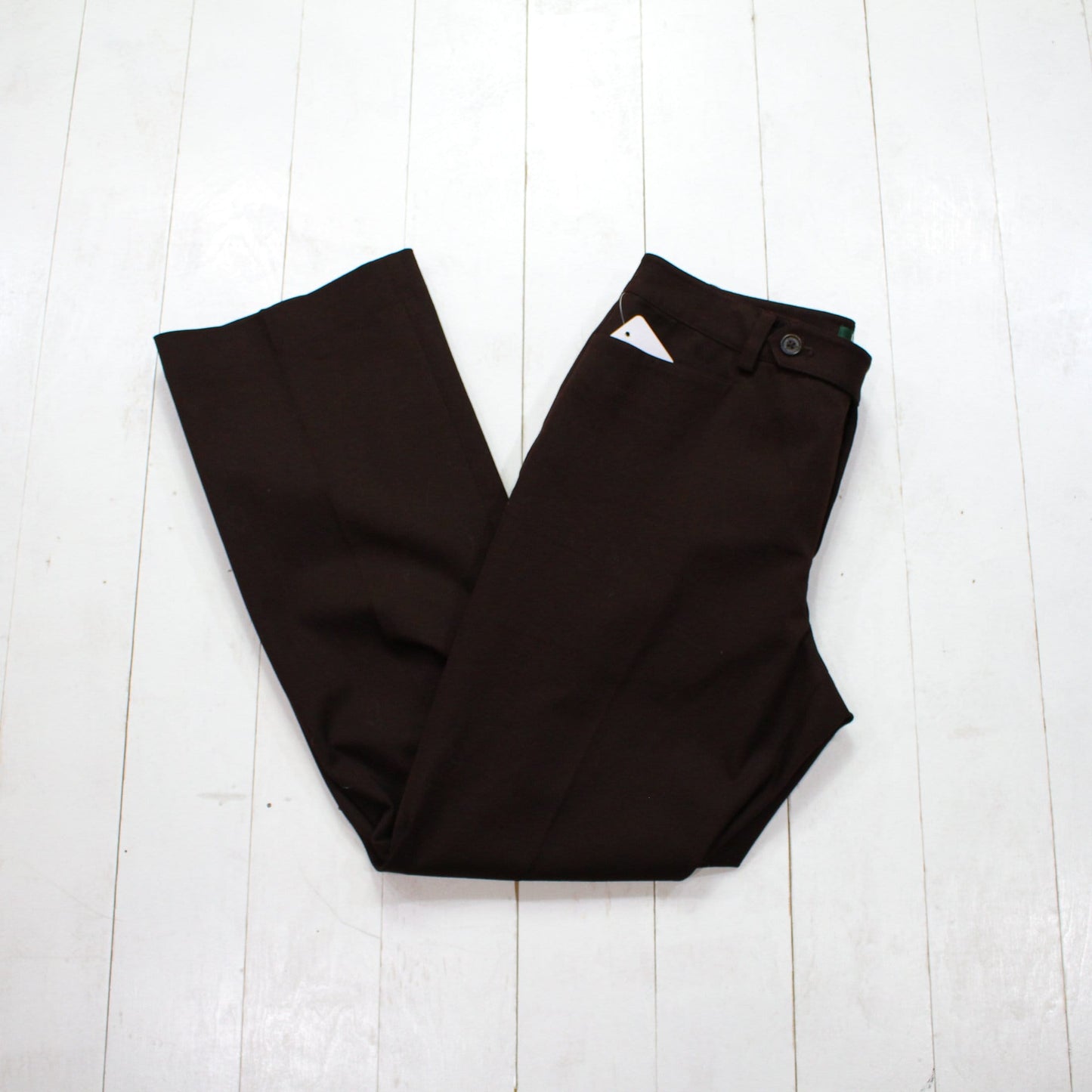 1990s Lauren Ralph Lauren Dark Brown Cotton Blend Adelle Pants Women's Size 32x29.25