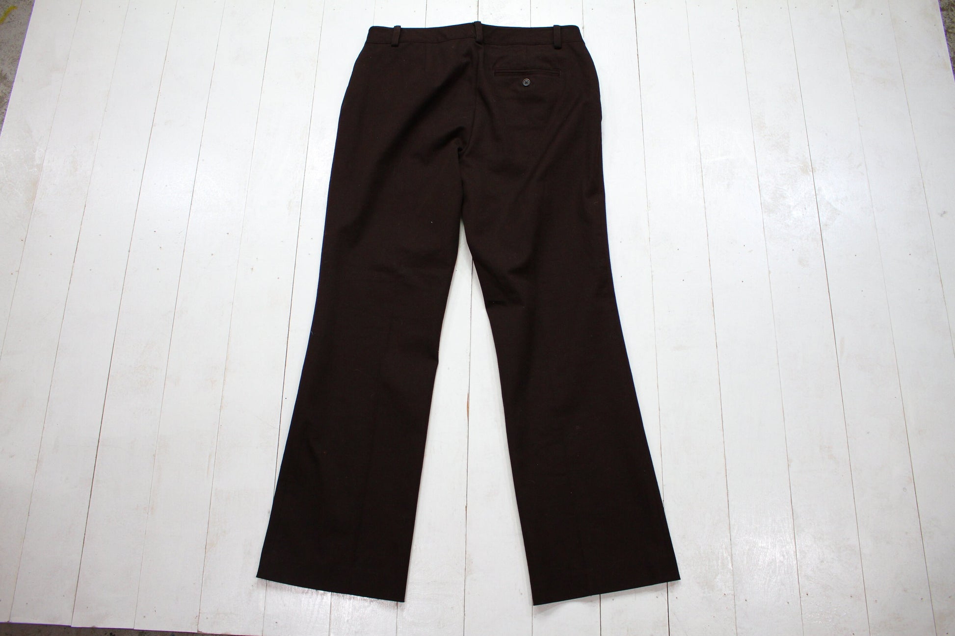 1990s Lauren Ralph Lauren Dark Brown Cotton Blend Adelle Pants Women's Size 32x29.25