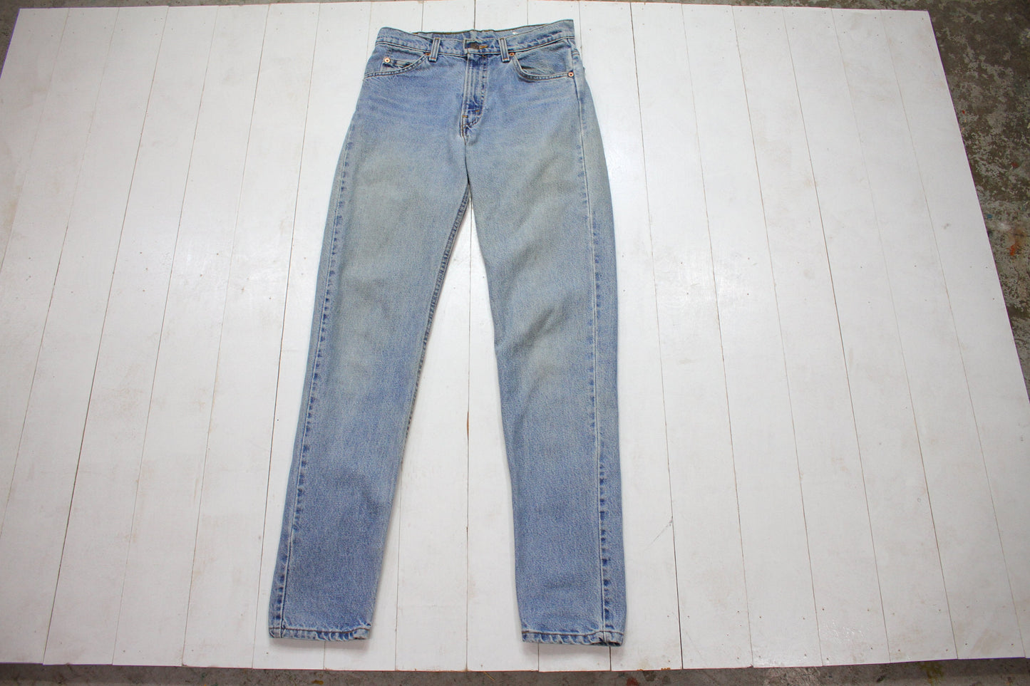 1990s Levi's 512 Tapered Leg Blue Denim Jeans Made in USA Size 29x32