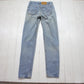 1990s Levi's 512 Tapered Leg Blue Denim Jeans Made in USA Size 29x32