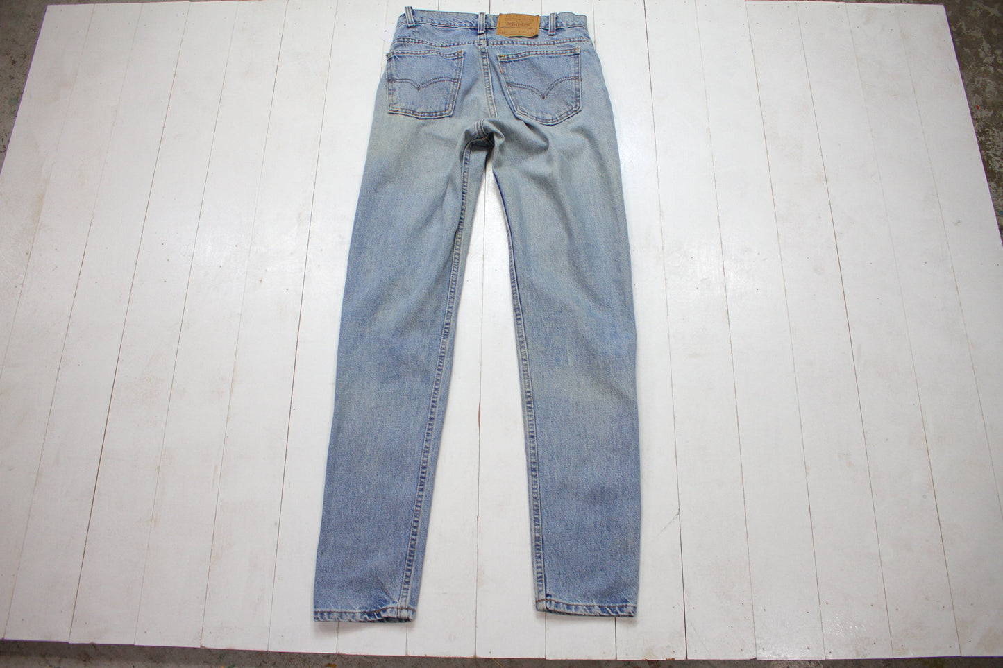 1990s Levi's 512 Tapered Leg Blue Denim Jeans Made in USA Size 29x32