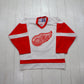 1990s CCM Detroit Red Wings Federov 91 NHL Hockey Replica Jersey Made in Canada Size S