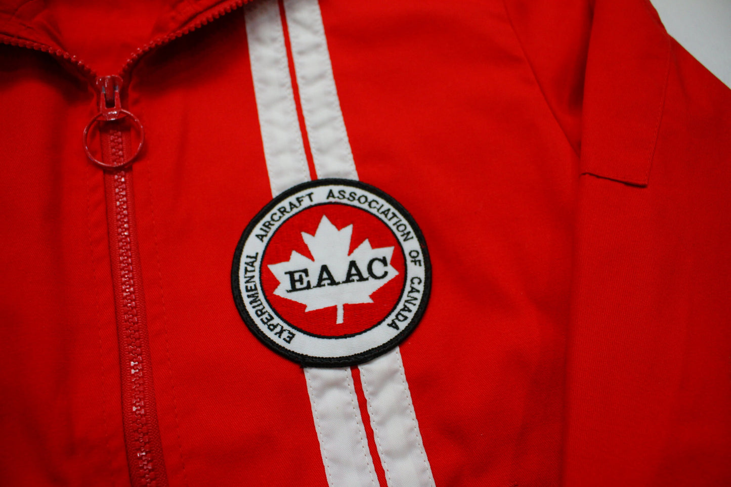 1980s Avon Experimental Aircraft Association Canada Patch Flight Cotton Nylon Shell Bomber Jacket Made in Canada Size M