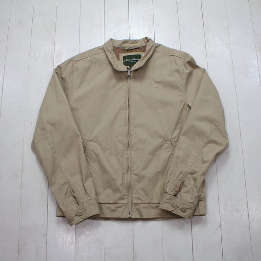 2010s 2011 Eddie Bauer Lined Explorer Cloth Tan Harrington Style Jacket Size M/L