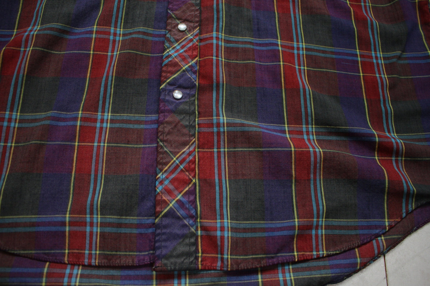 1990s/2000s W-B Westernwear Short Sleeve Plaid Snaps Western Shirt Size XL