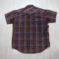 1990s/2000s W-B Westernwear Short Sleeve Plaid Snaps Western Shirt Size XL