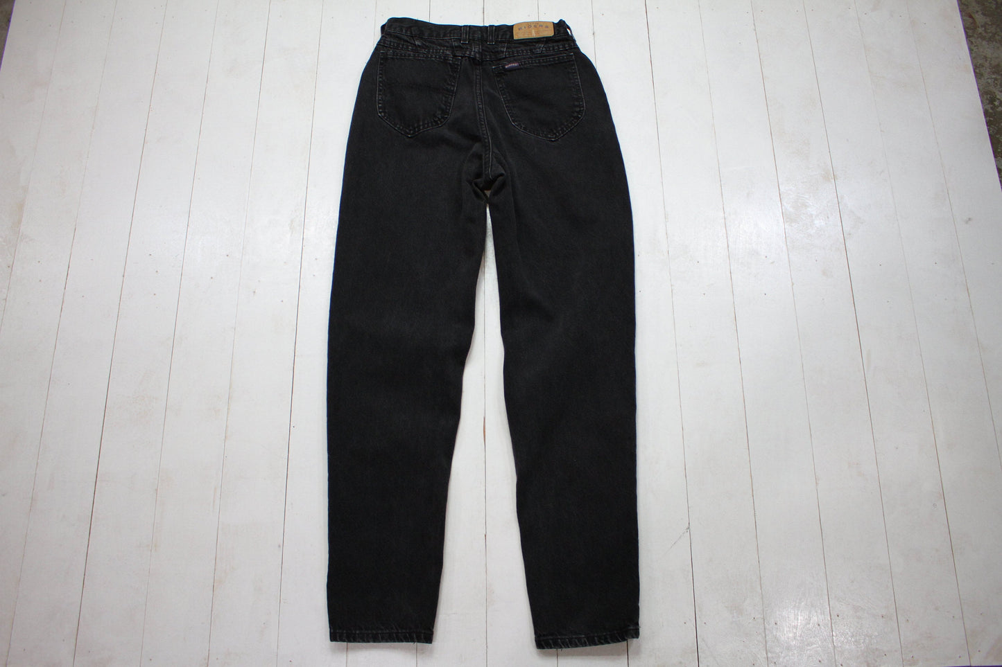 1990s Riders Faded Black Denim Jeans Made in USA Size 26x31