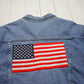 1990s/2000s Argee Embroidered USA Flag Denim Trucker Jacket Women's Size XL