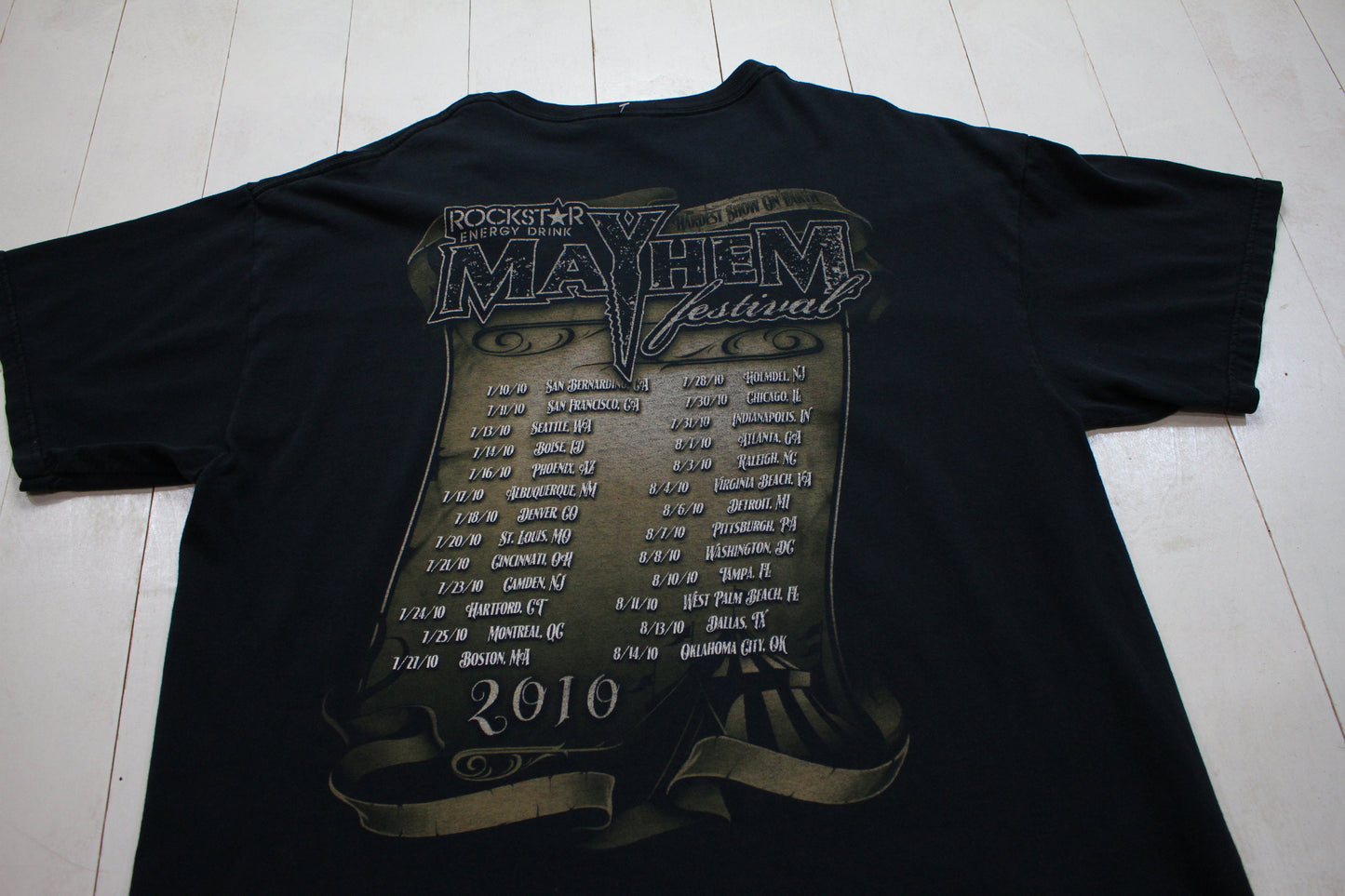 2010s 2010 Rockstar Mayhem Festival T-Shirt Size XL