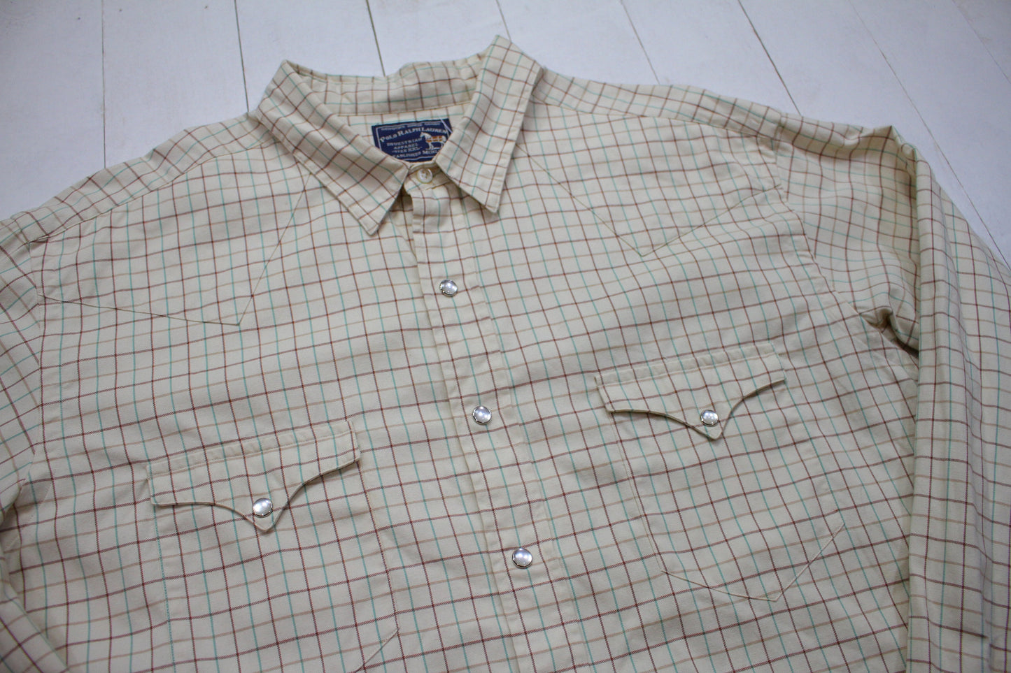 1990s Polo Ralph Lauren Equestrian Apparel Pearl Snap Closure Western Shirt Size XXL